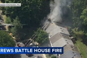 Firefighters battle house fire in Upper Chichester