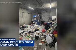 Woman rescued after falling into trash chute at high-rise in Hackensack, NJ