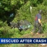 Driver rescued after truck crashes down embankment in Hockessin, Delaware