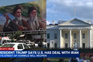 Trump says deal reached with Iran and he has authorized that naval blockade leave Strait of Hormuz
