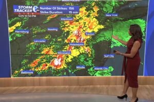 AccuWeather: Storms overnight; less humid Monday