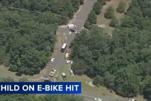 Child on e-bike reportedly struck by vehicle in Burlington County, New Jersey