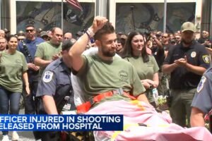 Dozens gather for 'clap out' as Atlantic City police SWAT officer released from the hospital