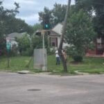 18th St. and Cleveland Ave. closed for clipped power pole