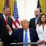 Trump accuses Democrats of hypocrisy on Platner, despite questions about his own conduct