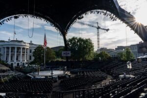 Lights! Camera! Cage match! The White House lawn's Octagon is ready for Trump's 80th birthday bash