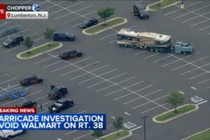 Police surround RV amid barricade situation at Walmart parking lot on Rt. 38 in Burlington County