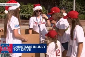 Phillies Ballgirls host their annual Christmas in July toy drive