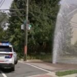 Water erupts from broken transmission main in Roxborough