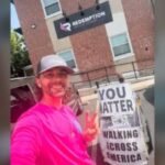 Man's cross-country walk makes stop at Delaware addiction treatment center
