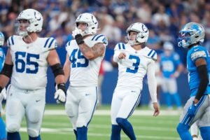 Colts’ Spencer Shrader’s comeback from knee injury capped by 60-yarder in loss to Lions