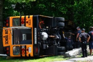 4 injured in Boston school bus rollover, police say