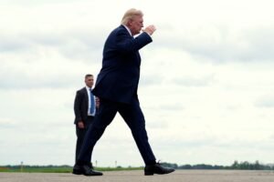 Trump is making a rare Western trip to talk about the economy, something polls show he's weak on