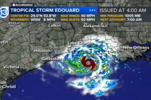 Tropical Storm Edouard could strengthen to hurricane before landfall: Officials